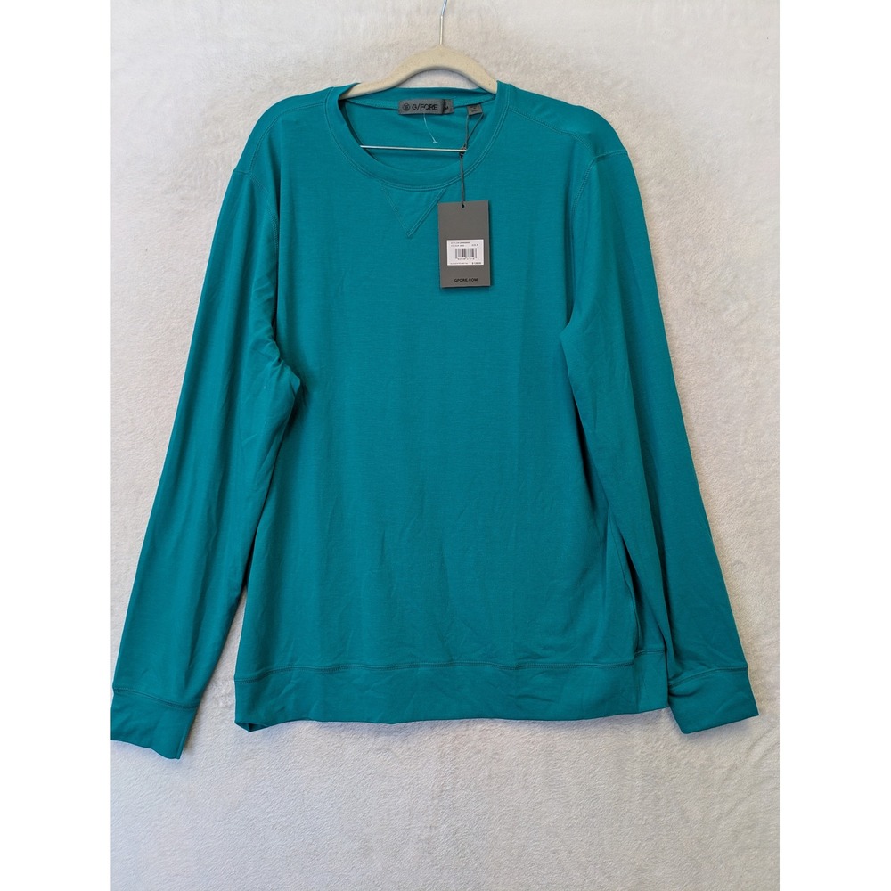 NEW G/FORE Long Sleeve Top Men's M‎ Turquoise Lyocell Elastane Stretch